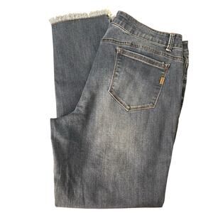 1822 Denim Skinny Jeans Womens Size 14 Mid-Rise Body-Positive Stretch Frayed Hem